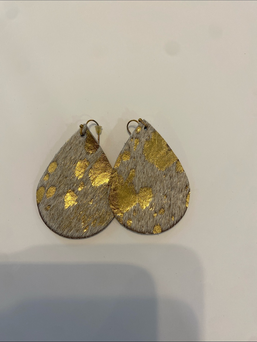 Gold Accent Gray Teardrop Earrings - Women Accessories